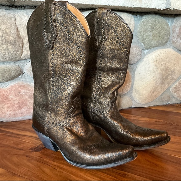 Justin L4352 Western Boot with Bronze Granite Cowhide Size 9.5 - Picture 1 of 14